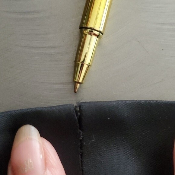 JONATHAN SIMKHAI Black Satin Combo Front Slit Pants with Button Detail sz 2 - Picture 11 of 11